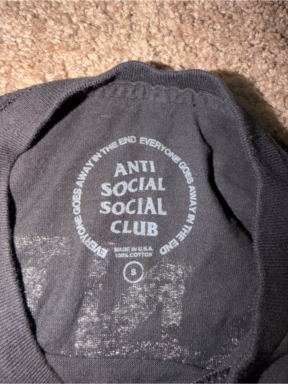 Anti Social Social Club Black Tee with Pink Lightning Logo - Picture 3 of 3